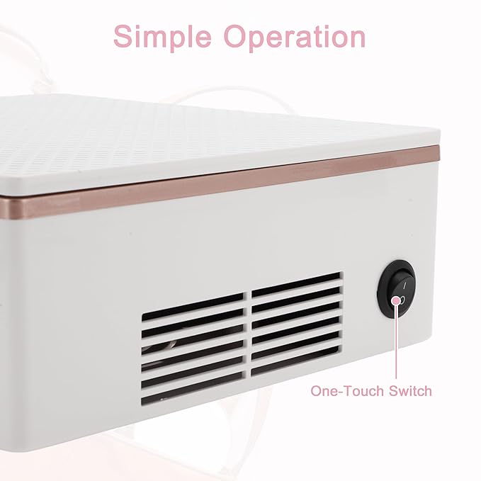 VOCOSTE Nail Dust Collector, 60W Nail Vacuum Dust Collector, Low Noise Nail Fan Dust Collector, Nail Duster Collector, for Manicure Acrylic Gel Nails Polishing, White
