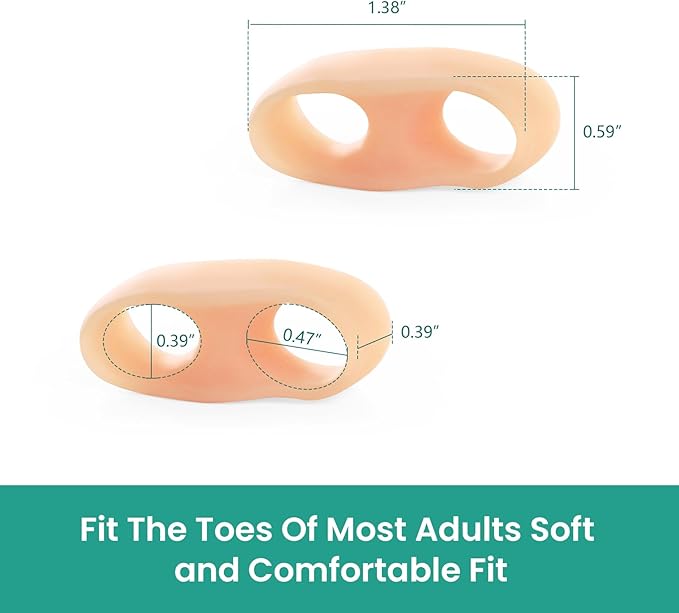 Welnove Tailor's Bunion Corrector Pads - 8 Pack Pinky Toe Protector for Overlapping Toe, Bunion Cushion with Separator for Women Men, Gel Shield for Foot Pain Relief, Beige(Sport Spacers)