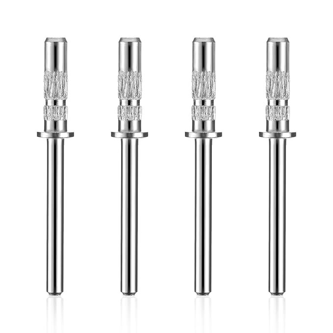 4 Pcs Small Mandrel Nail Bit 3mm Mini Mandrel Nail Bit Nail Sanding Bands Shaft 3/32 Shank Sanding Bands for Nail Drill Professional Nail Drill Bits for Electric Drill File Machine Manicure Accessory