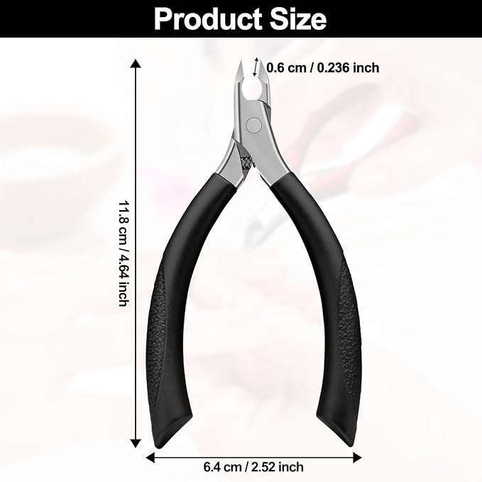 Diesisa Cuticle Trimmer - Extremely Sharp Cuticle Clippers for Nails with Silicone Handle - Non-Slip - Professional Cuticle Nippers - Trimmer Dead Skin Remover Stainless Cuticle Remover Tool-Black