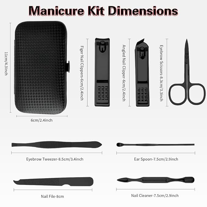 Manicure Set, Stocking Stuffers for Men, Nail Clipper Set, Manicure Kit, Travel Nail Grooming Kit, Stainless Steel Facial Manicure Pedicure Nail Care Tools, Christmas Gifts for Men Dad Teens Boyfriend