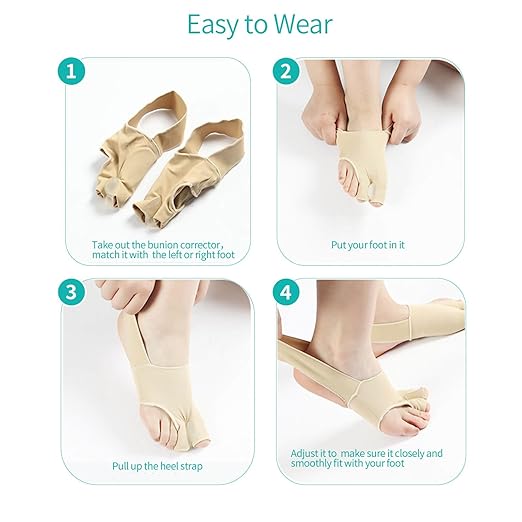 Bunion Corrector for Women and Men, Bunion Socks Sleeves Toe Corrector Comfortable & Breathable for Day/Night Support, Hallux Valgus Pain Relief Non-Slip Big Toe Straightener (White, Large(9-12))