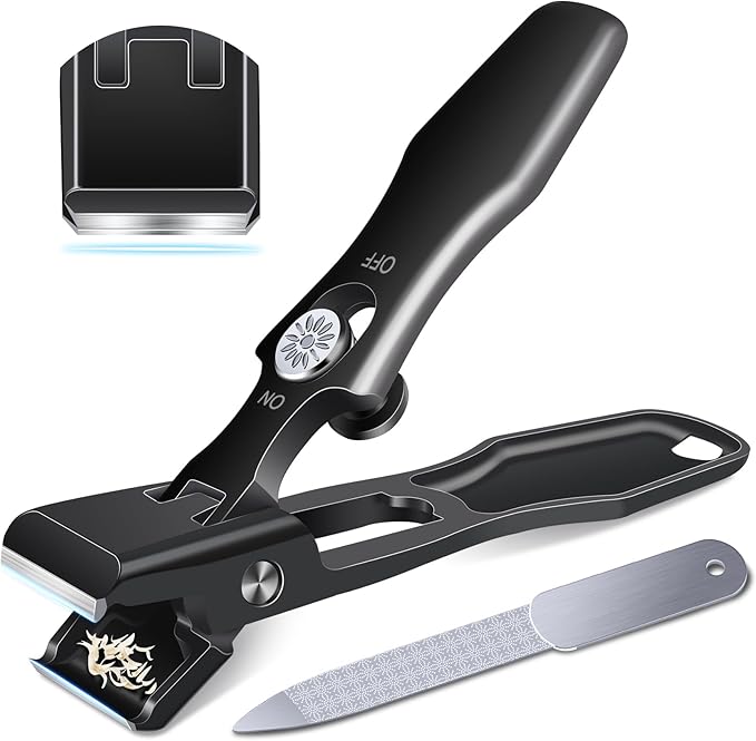 German Nail Clippers for Men Thick Nails,Upgrade Straight Toenail Clippers for Seniors with Wide Opening,Large Heavy Duty No Splash Ingrown Fingernail Clipper Nail Cutter with Catcher