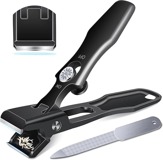German Nail Clippers for Men Thick Nails,Upgrade Straight Toenail Clippers for Seniors with Wide Opening,Large Heavy Duty No Splash Ingrown Fingernail Clipper Nail Cutter with Catcher