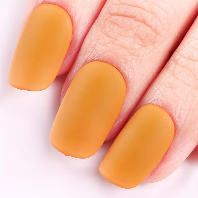 Matte Nail Polish Quick Dry Nail Lacquer for Nail Art Varnish, Mist Effect Matte Finish Velvet Nail Polish, 0.35 fl oz (Egg Yellow-02, 10 ML)