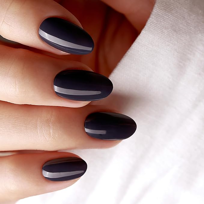 Semi Cured Gel Nail Strips, 20 PCS Stickers Work with UV Light, Gel Nail Wraps, Salon Quality & Easy to Use - Haze Blue