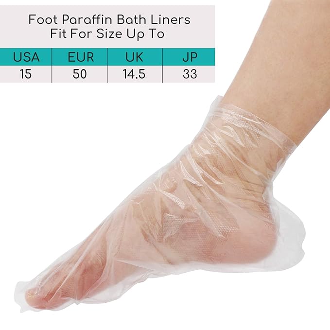 Segbeauty Paraffin Wax Liners for Hands & Feet, 200 Counts Larger & Thicker Plastic Paraffin Wax Booties Bags, thera-py Wax Refill Socks & Gloves Paraffin Bath Mitts Covers for Wax treat-ment
