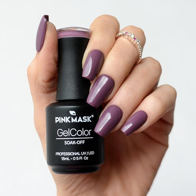 PINK MASK Gel Color Nail Polish The Suspect - Col. Mystery 15ml / o.5 oz - UV/LED Gel Polish, Non Wipe, Long Lasting, Soak Off Formula