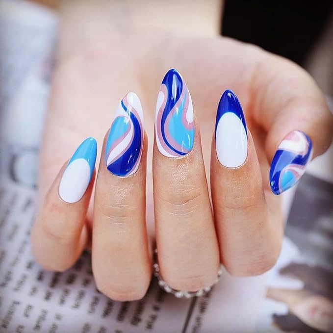 Nail Stamping Plates French Wavy Striped Tip Leaf Nail Stamp Templates Stainless Polish Gel Template Nail Design Stencil Tools （1 Pcs）