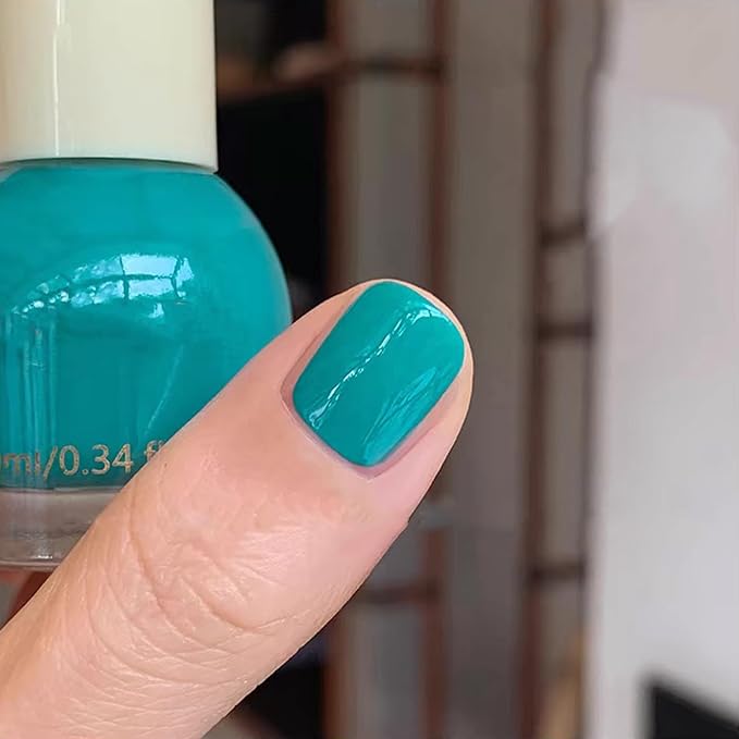 COSMOO Lake Blue Quick Dry Nail Polish, 0.41 Fl Oz (Pack of 1), Red