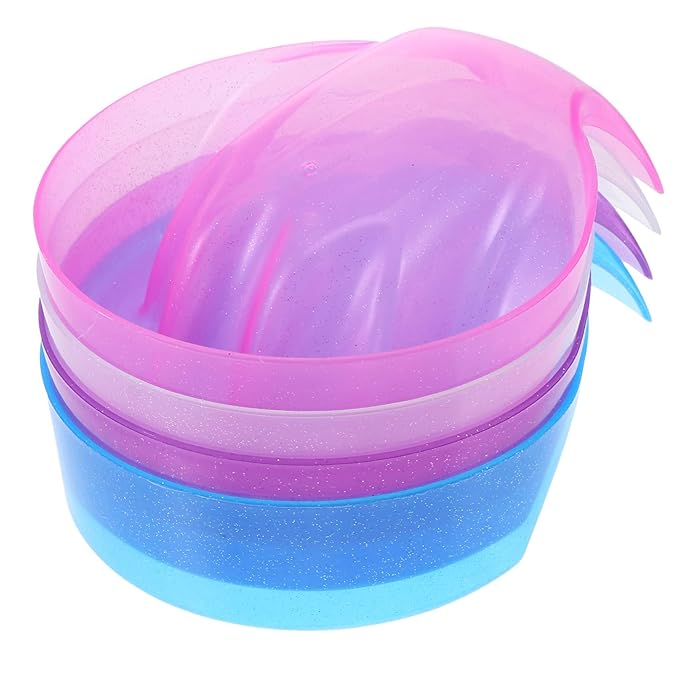 HEALLILY 4Pcs Manicure Bowls Nail Art Hand Soak Bowls Nail Soaking Tray Bowl Manicure Spa Tool for Nail Art Polishing Remover Treatment (Random Color)