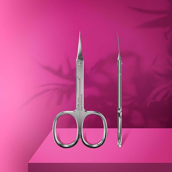 Staleks Pro Expert 50 Cuticle Scissors - Stainless Steel, Extra Fine Curved Blade for Precise Cuticle Trimming: Professional Manicure Scissors for cuticle SE-50/2