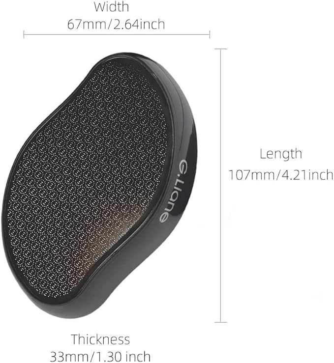 Nano Glass Foot File Callus Remover - Foot Scrubber Painless Dry and Wet Use for Hard Skin Calluses Removal (Black)