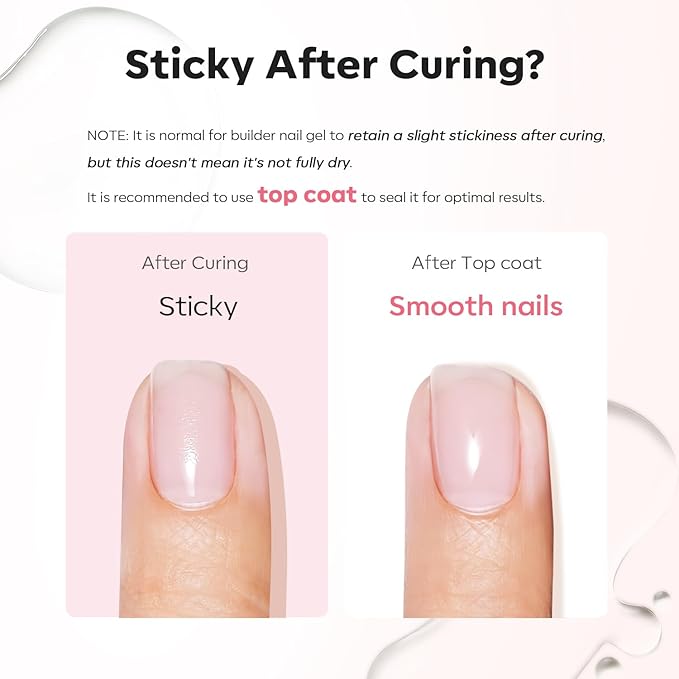 modelones Base Coat Builder Nail Gel, Clear Builder Nail Polish 7-in-One with Detachable Liner Nail Brush LED Lamp Cured Strengthener Color Rubber Base Coat for Apex Building Extension Thickening 10ml