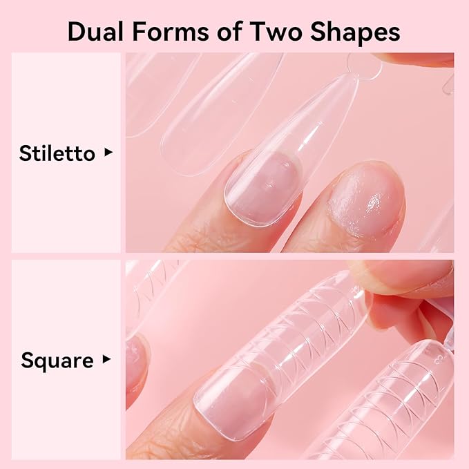 Makartt Poly Nail Gel French Manicure Kit : White Pink Hard Gels for Extension 15ML, UV LED Nail Lamp, Base Top Coat, Dual Forms, 100/180 Nail File, Silicone French Nails Stickers, All in One Set