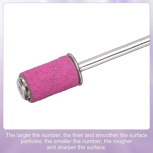 HARFINGTON 100pcs Small Sanding Bands 180 Grit for Nail Drill Bits Mini Sanding Band for Nails Gel Manicures Pink
