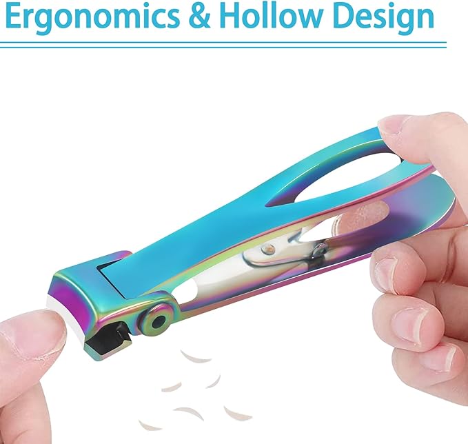 Toenail Clippers for Thick Nails, Toe Nail Clippers for Women, Long Handle Effortless 17mm Wide Jaw Opening for Men & Seniors, Extra Large Stainless Steel Nail Clippers(Multi-Colored)