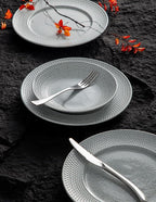 4-piece set, embossed B design plate and bowl set, microwave and dishwasher - Image 8