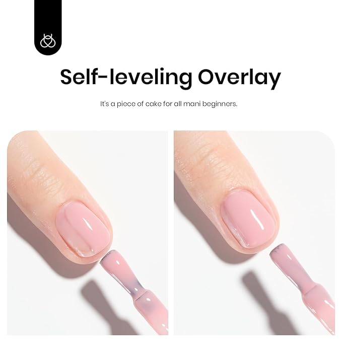 Beetles 12 Color Rubber Base Gel Polish, Nude Gel Nail Polish 5 in 1 Nude Porcelain Doll Pink Strengthener Soak Off U V Nail Art Design DIY at Home Gifts for Women