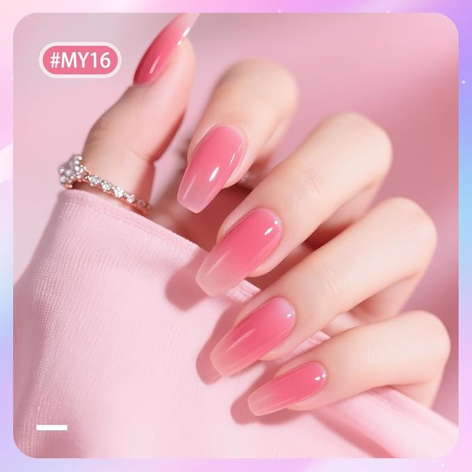 Jelly Nail Polish Set, 10 Color With 2PCS Base and Top Coat Nail Polish