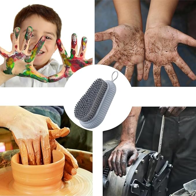 Nail Brush for Cleaning Fingernails, Heavy Duty Nail Scrubber Brush Hand Cleaning Brush, Mechanic Hand Nail Cleaning Brush for Men&Women, Laundry Cloth Shoe Cleaning Brushes