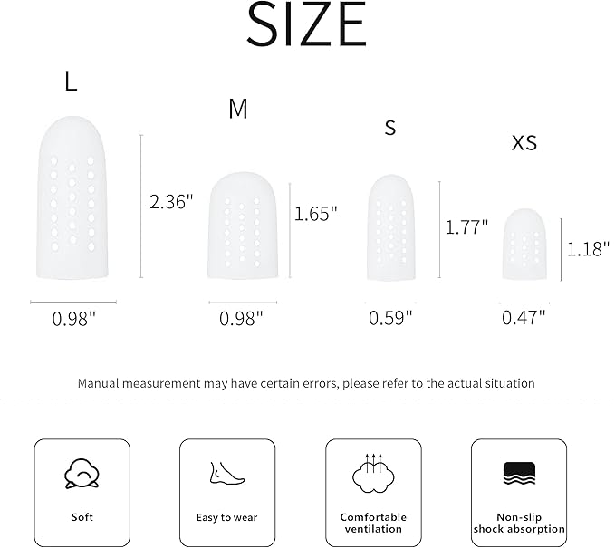 8 Pairs Big Toe Protector Gel Hammer Toe Cap Silicone Toe Cover Sleeves with Holes Breathable Toe Sleeves for Blisters Corns Ingrown Toenails Reduce Friction Calluses