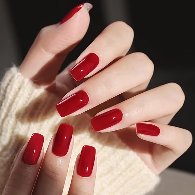 COSMOO 13ml Red Quick Dry Nail Polish, Red Long-Lasting Nail Lacquer for Nail Art Varnish, 0.43 fl oz