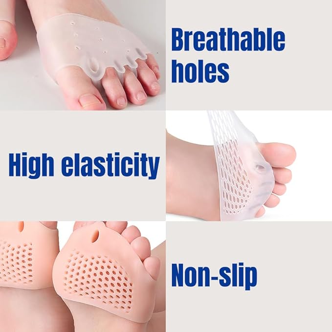 Silicone Toe Separator, 2025 New Toe Spacers Toe Seperators Correct for Overlapping, 4 Pairs Bunion Corrector Cushion, Soft Toe Separators for Women Men (Pink)