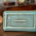 Unique Glazed Green Ceramic Tray, 10 Inch Rectangular Serving Platter | - Image 8