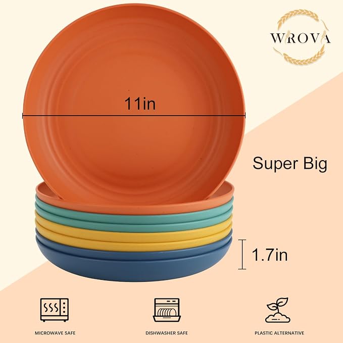 Large Wheat Straw Dinner Plates - Image 3
