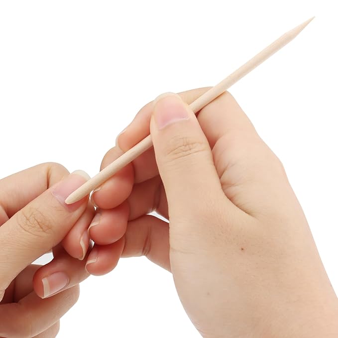 SOUJAP 2000 PCS 4.5 Inch Orange Wood Nail Sticks, Double Heads Wood Cuticle Pusher for Nail Cleaning, Manicure Pedicure