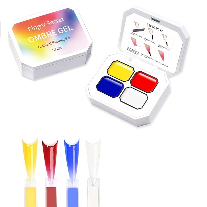 Ombre Gel Nail Polish Nail Sponges for Ombre 9 Series Colorful Blush Effect Gradient Painting Gel for Ombre Nails Multistyle French Manicure Nail Art DIY Home (A10)