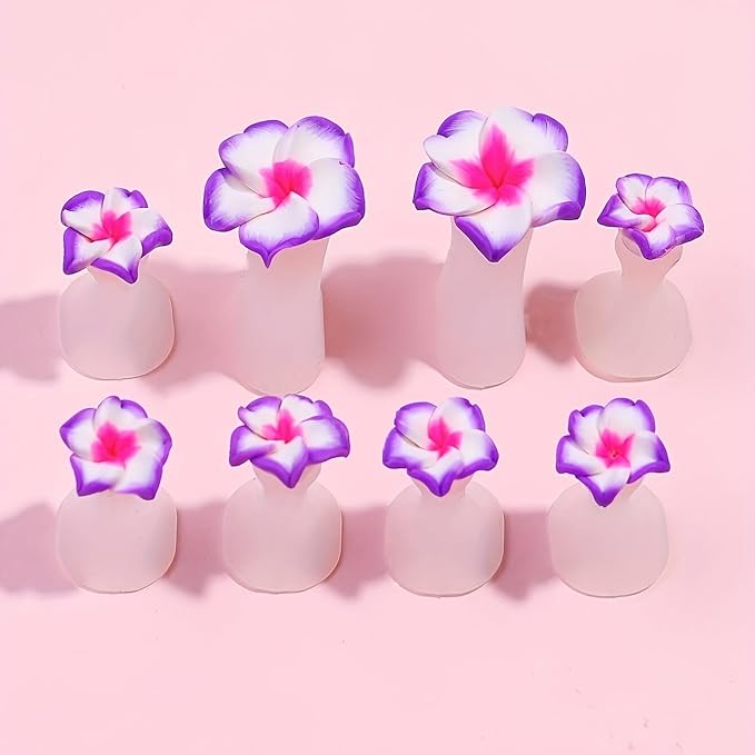 16pcs Flower Toe Separator, Toe Nail Separators, Toes Dividers Pedicures Nail Art Tools(8pcs White Flower+8pcs Purple Flower)