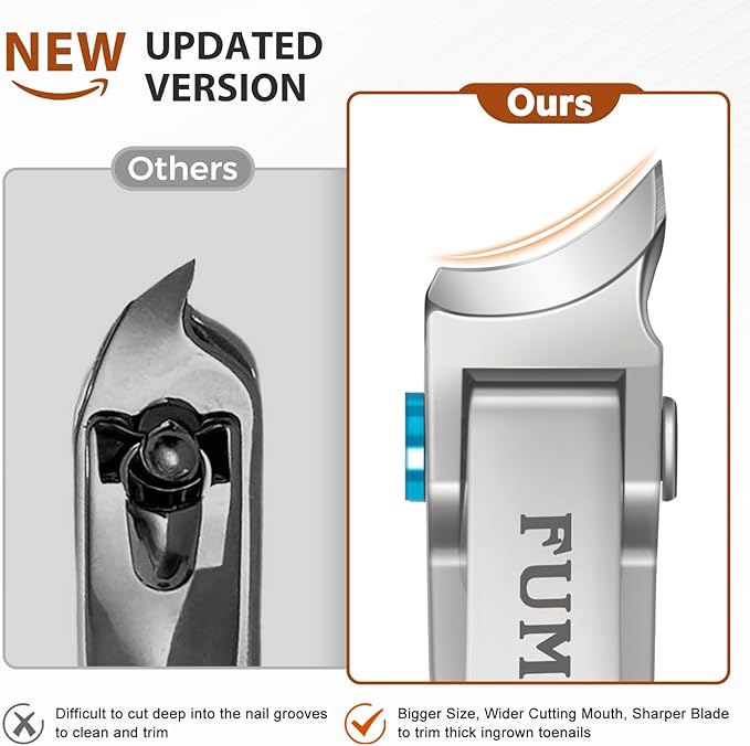 Toenail Clippers for Thick Toenails for Seniors, Large Heavy Duty Nail Clippers for Men with Catcher, Wide Opening Mens Toe Nail Clippers Long Handle Sharp Fingernail Clipper Gifts for Men Women