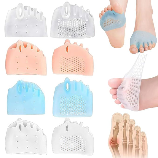 Hyggear Toe Bunion Corrector for Women Nighttime, Silicone Toe Separators, Breathable and Soft, Prevent Friction, Relieve Pressure Manicure(4 sets) (A)