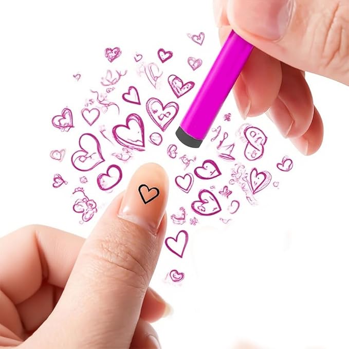48 Pcs Nail Stamp Pen Set, Nail Art Pens, Quick Nail Art Tools with Different Patterns, Flower Butterfly Rose DIY Nail Stamping Pen Kit, Nail Design Tools for Women (Gray)