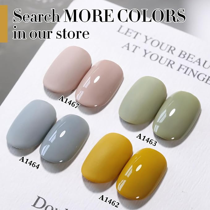 Double Rhythm Gel Polish 15ML Jelly Sheer Pastel Light Milky Color Pearl White Bottle 1 PC 0.5 OZ Full Size Nail Art Salon at Home (Yellow-D1462)