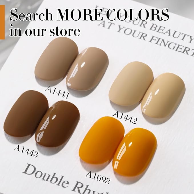 Double Rhythm Gel Polish 15ML Jelly Sheer Pastel Light Milky Color Pearl White Bottle 1 PC 0.5 OZ Full Size Nail Art Salon at Home (Ginger Yellow-D1098)