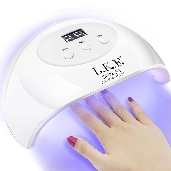 UV LED Nail Lamp, LKE Nail Dryer 72W Gel Nail Polish Curing Lamp UV Nail Lamp LED Nail Lamp for Gel Nail Polish Kit Nail Light Nail Art Accessories White