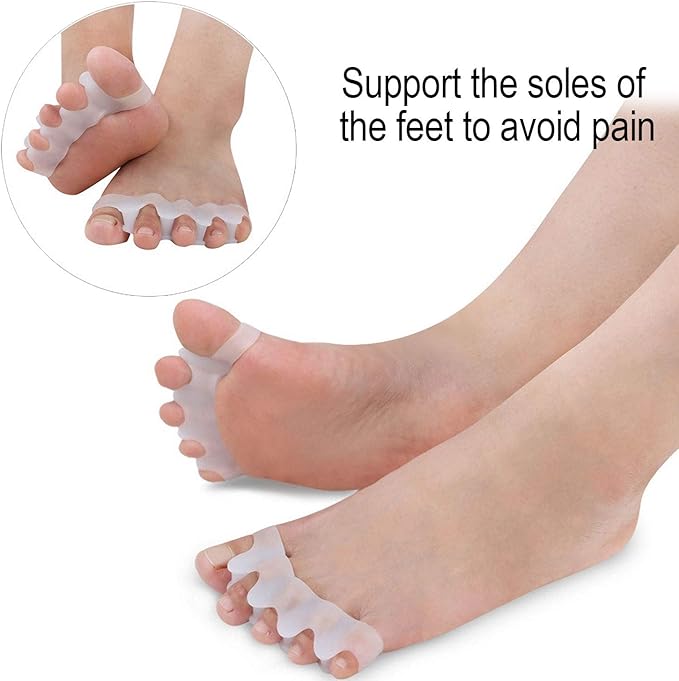 Silicone Toe Separators for Women & Men, Soft Toe Stretchers Separators Straighteners, to Correct Toes Bunion Relief Hammer Toe Plantar Fasciitis Overlapping Toes Toe Spacers Toe Foot Pain Relief