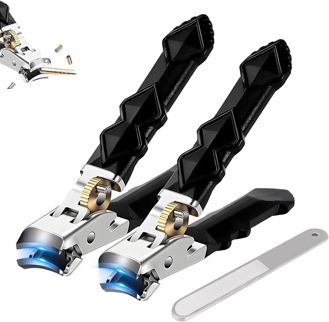 Fanyil Orthoclip, Goredny Orthoclip Nail Clippers, 180° Wide Jaw Thick Toenail Clippers,Double Configuration of Oblique and Flat Mouth Nails,Ultra Sharp Slanted Nail Clippers with Long Handle