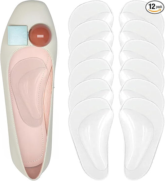 Correct-Position Gel Arch Support Insoles: Plantar Fasciitis & Flat Feet Relief, Adhesive Foot Pads for Pressure-Free Comfort- 6 Pairs