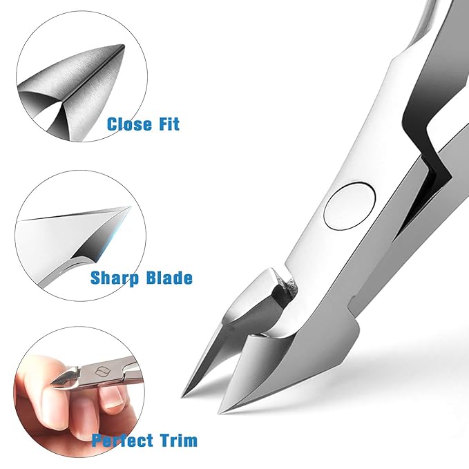 FERYES Cuticle Clipper Professional Manicure and Pedicure Cuticle Remover Tools, Medical Grade Stainless Steel Cutial Cutter, 6mm Jaw- 1 Piece (Silver)