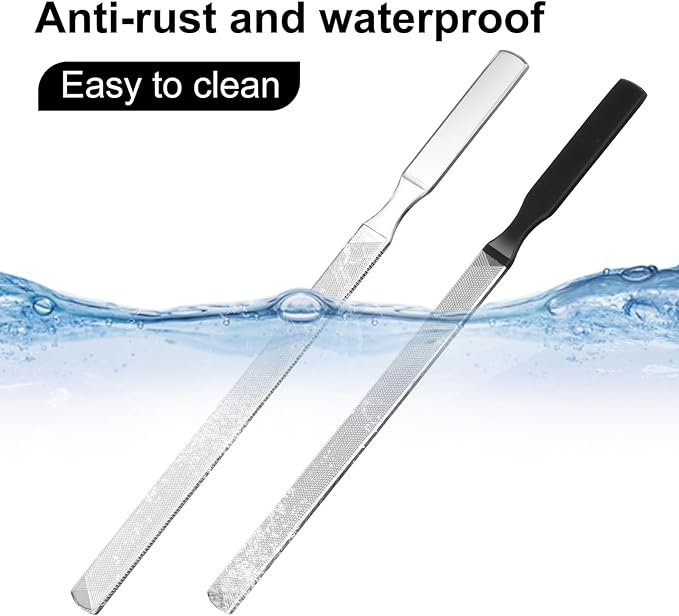 Metal Toenail File, 3Pcs Heavy Duty Toenail File for Thick Toenails Fingernails Stainless Steel for Men & Women, 7 Inch Durable Professional Nail Care Tool