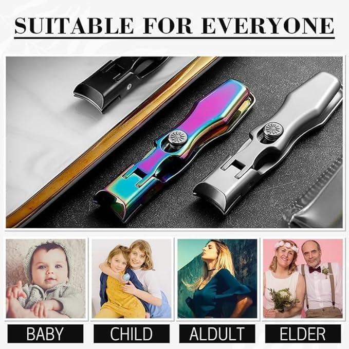 German Nail Clippers for Men, 2024 New Ultra Sharp Nail Clippers, Professional Extra Large Heavy Duty Toe Clippers for Seniors with Catcher File