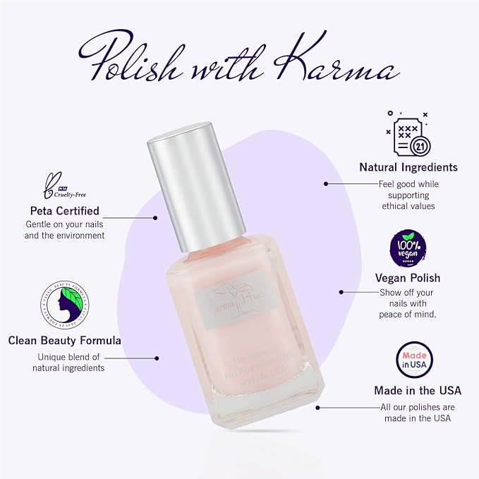 Karma Organic Natural Nail Polish-Non-Toxic Nail Art, Vegan and Cruelty-Free Nail Paint (May Blossoms)
