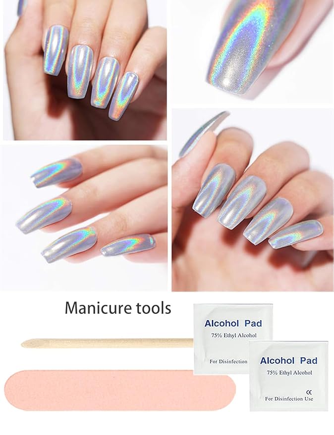Semi Cured Gel Nail Strips, 20pcs Gel Nail Stickers UV, Semi Cured Gel Nail Wraps for Home Nails DIY (B Laser)