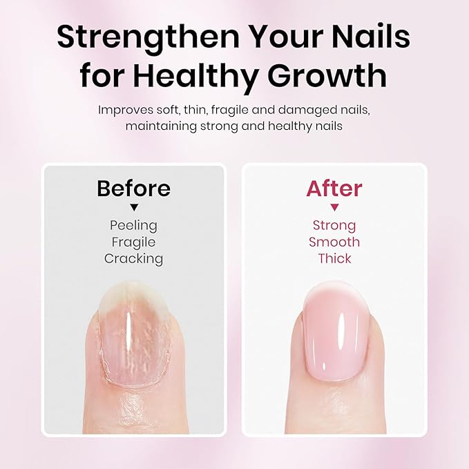 Nail Strengthener, Nail Hardener Extra Strong and Growth, Repair for Thin and Damaged Nails Ridge Filler Sheer Nails Polish 0.54 fl.oz