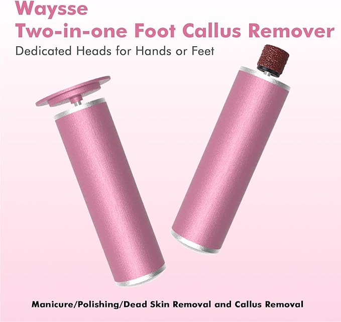 2 in1 Electric Foot Callus Remover Waysse Callus Remover for Feet with Replacement Sandpaper Discs, Adjustable Speed Electric Foot File Professional Pedicure Tool for Dead Skin Calluses
