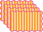 JarThenaAMCS 60 Pcs Stripe Scalloped Paper Placemats Table Mats 11 x 17 Inch by JarThenaAMCS